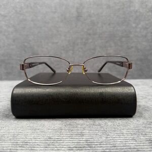 Saks Fifth Avenue 303 0S8R Burgundy Metal Eyeglass Frames Rhinestone 55-16-135